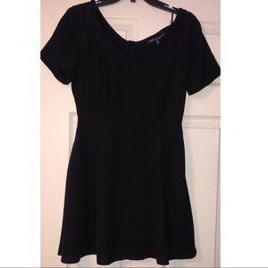 Short Sleeve Black Mini Dress